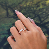 Multi Shaped Moissanite Wedding Band Half Eternity Stackable Ring